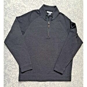 Bahama Bay Club Sweater Men's XL Dk Gray 1/4 Zip Long Sleeve Pullover‎ Pre-owned